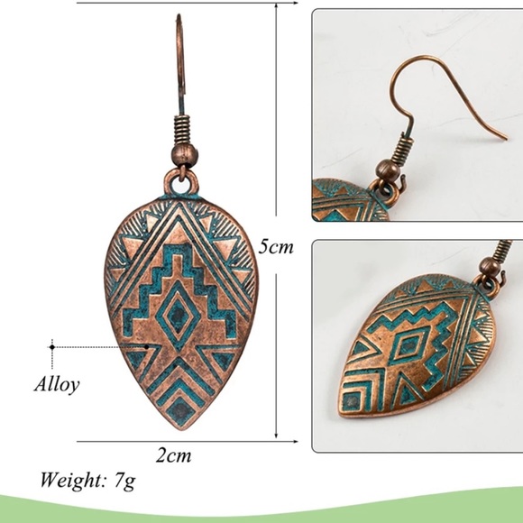 Vintage Ethnic Bohemian Water Drop Earrings - Picture 4 of 7